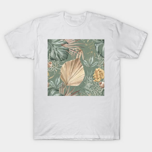 Monstera Leaves Composition T-Shirt by NJORDUR